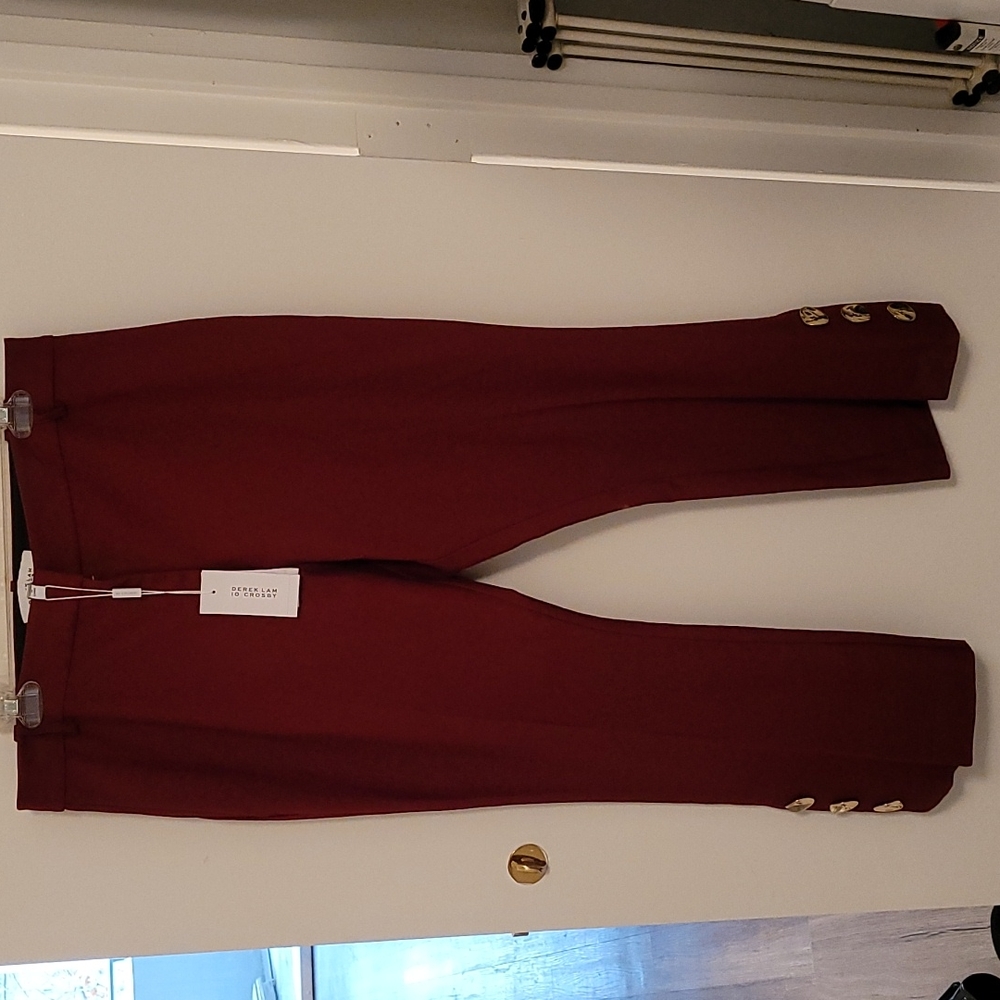 Derek Lam 10 Crosby burgundy pants 12 NWT